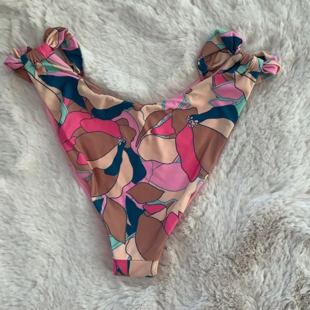 L*Space Floral Print Bikini Bottom Multicolor Size XS